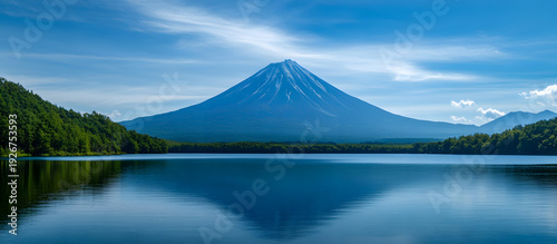 mount fuji and lake