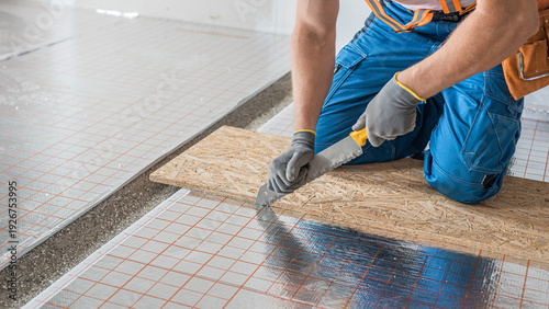 Fényképezés Work on underfloor heating