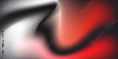 Fiery red brown burnt orange copper black abstract background. Geometric shape. Color gradient. 3d effect. Noise rough grungy grain. Neon light metallic. Design. Template. Web banner. Wide. Panoramic.