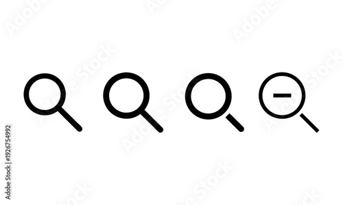 Magnifier Glass Icon Search Symbol for Find Zoom and Research Vector