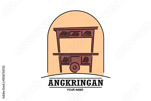 Vector Illustration for Angkringan food stall logo. Angkringan is a traditional food stall in Indonesia. Suitable for angkringan food stall and cafe.