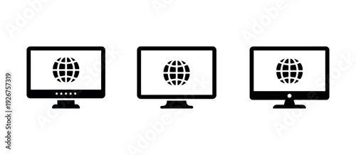 Computer Monitor Web Symbol Icon Website Access Outline