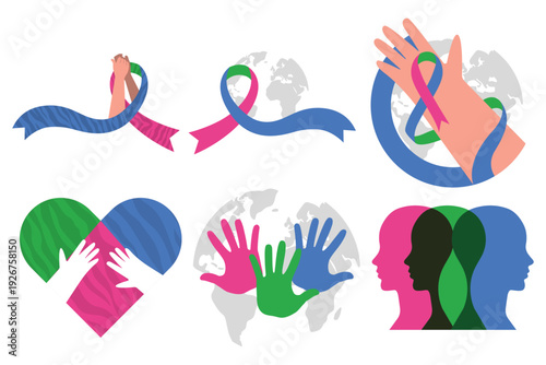 World rare disease day illustration. Vector isolated.