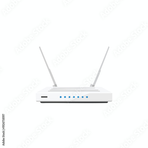 White Wireless Router with Dual Antennas