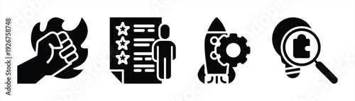 Productivity and Efficiency Business Icon Set