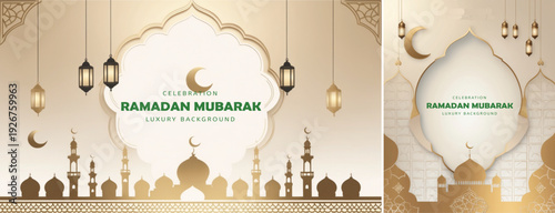 elegant islamic ramadan celebration background, Ramadhan kareem background for banner & social media template