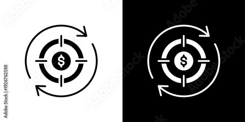 Consolidate Debt Icon Sheet Black And White