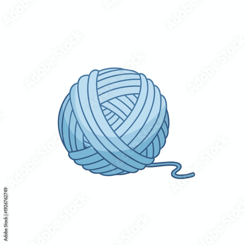 Blue Yarn Ball Illustration
