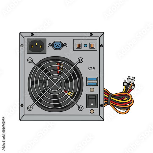 Computer Power Supply Unit Illustration