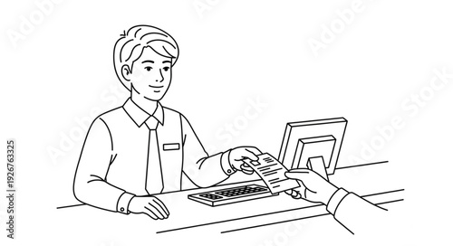 Man Working on Laptop Computer.