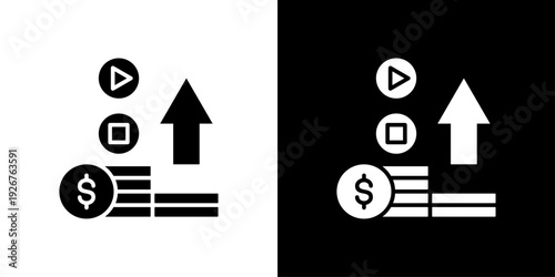 Payment Control Icon Sheet Black And White