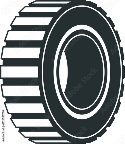 Off-road tire with mud protector profile black icon