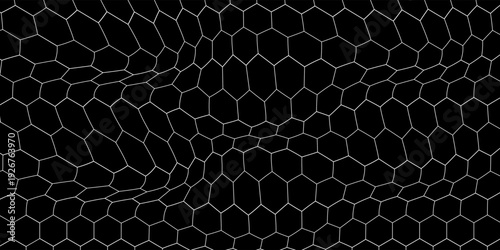 Black background. Dark hexagon carbon fiber texture. Navy blue honeycomb metal texture steel background. Web design template vector illustration EPS 10.