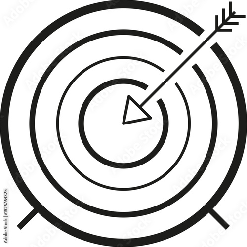 Arrow target. Shooting aim black line icon