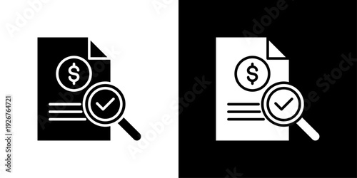 Audit Finances Icon Sheet Black And White