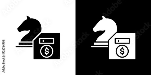 Save Strategically Icon Sheet Black And White