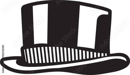 Top hat black icon. English gentleman retro cap
