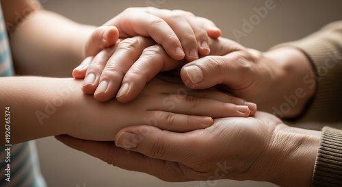 Family hands together showing unity and love
