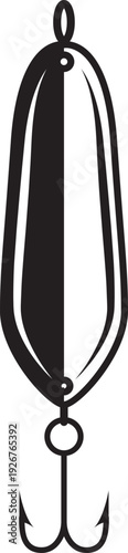 Fishing lure black icon. Bait tackle symbol