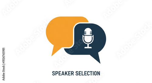 Microphone Icon in Speech Bubbles.