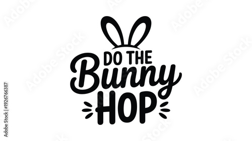 Do the bunny hop text with ears and festive accents