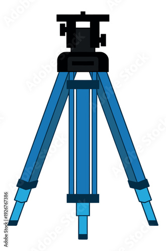 Graphic illustration of a surveying tripod depicting a measuring instrument for engineering and construction