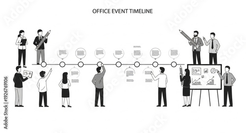 Office Event Timeline Illustration People.