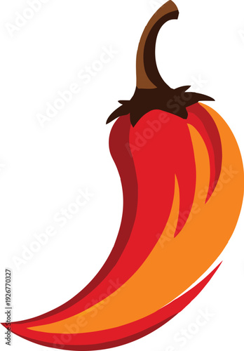 A vibrant red and orange chili pepper icon on a white background