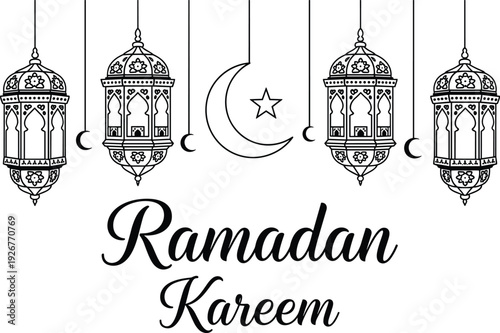 Islamic Festival Design Kit with Modern Flat Eid Banners Intricate Mosque Coloring Pages Ornate Lantern Borders and Ramadan Lifestyle UI Icons