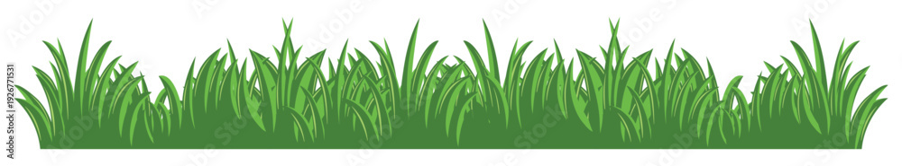 Fototapeta premium Seamless Green Grass Border Decorative Nature Background.