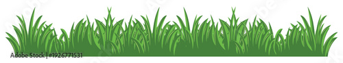 Seamless Green Grass Border Decorative Nature Background.