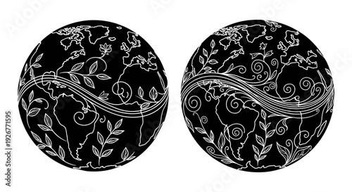 Intricate symmetrical mandala designs with floral and geometric patterns Vector, illustration