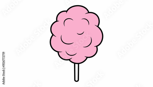 Whimsical illustration of fluffy pink cotton candy, a sugary delight perfect for fairgrounds and fun events