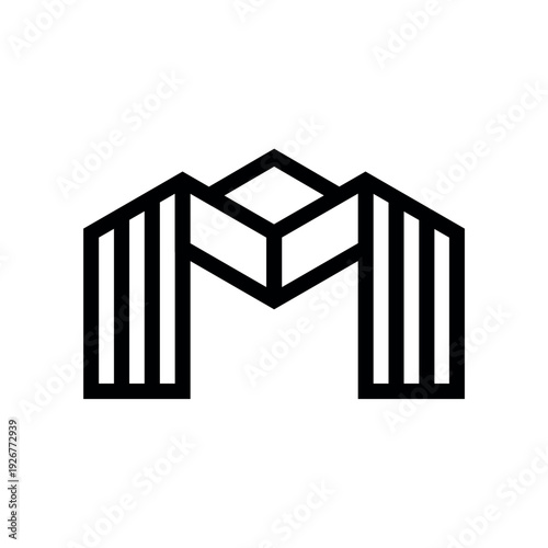 Modern Geometric M Logo Mark For Real Estate, Architecture, Construction And Corporate Branding