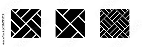 Wood parquet icon, floor tile background