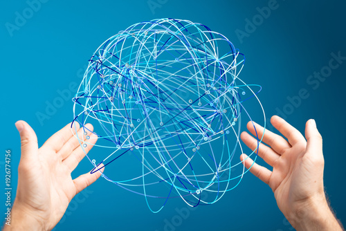 Abstract image of hands hol...