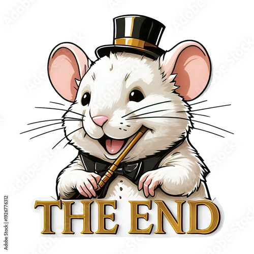 Cartoon Gentleman Mouse The End Illustration