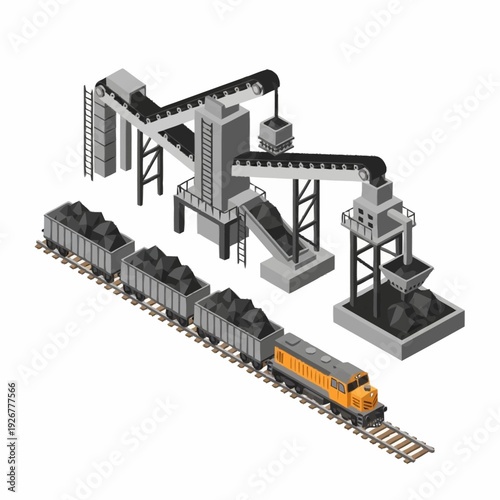 3D Model of Train Loading Coal Facility.