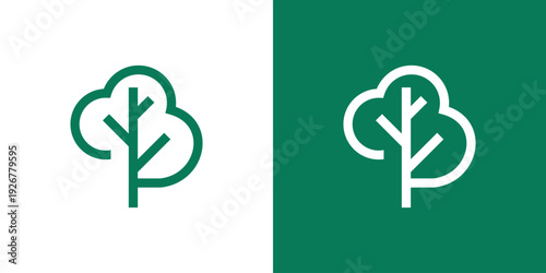 Dual meaning logo combining tree elements, symbolizing growth, sustainability, strength, balance, and long-term development in a modern, meaningful identity.