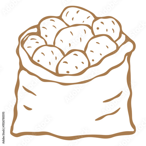vector illustration of a potatoes in sack