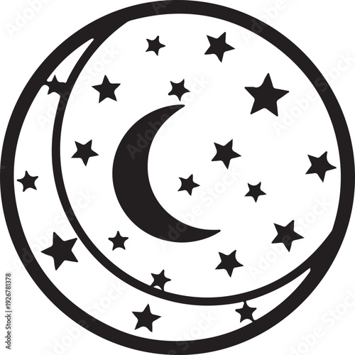 Adorable moon and stars baby name sign design perfect for nursery decor, baby room wall art, and personalized gifts.