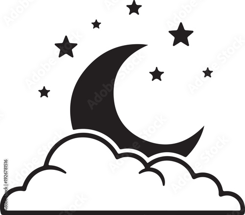 Adorable moon and stars baby name sign design perfect for nursery decor, baby room wall art, and personalized gifts.