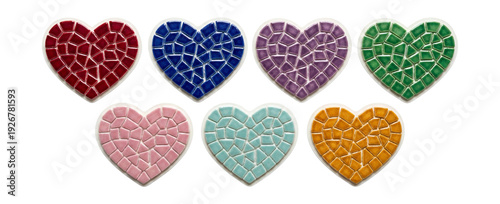Mosaic tile heart gems .