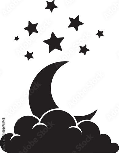 Adorable moon and stars baby name sign design perfect for nursery decor, baby room wall art, and personalized gifts.