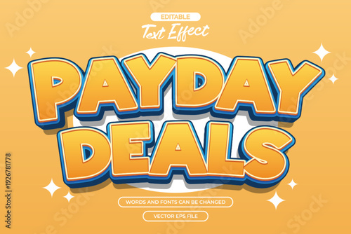 Payday deals editable text effect with cartoon text style
