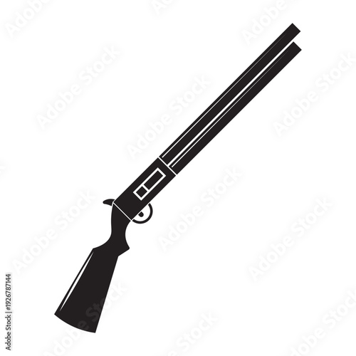 shotgun weapon flat icon vector