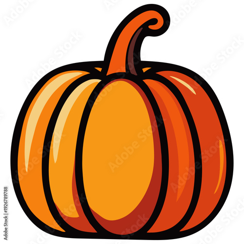 A ripe orange Halloween pumpkin vegetable isolated on a white background, serving as a seasonal autumn harvest squash decoration for October Thanksgiving and fall holiday celebrations