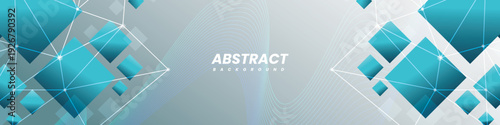 Modern abstract technology LinkedIn cover  template design 