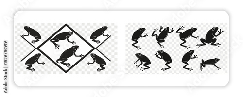 Froge vector animal Wildlife silhouette icons set