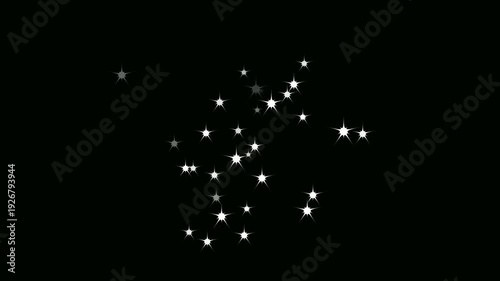 Wallpaper Mural Sparkling stars shine animation, fast glitter streak lines, glowing twinkle star pop effect, flat vector cartoon sparkle burst, retro blink shine motion on black background.  4k overlay video. Torontodigital.ca